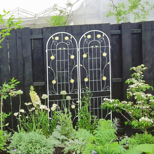 Heemab 2 Pack Metal Garden Trellis for Climbing Plants, Rustproof,