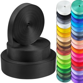 PerkHomy 1mm Thin Webbing, 1" & 1.5" & 2" Wide Lightweight Strong Durable Strap for Bags Lawn Chair Gear Crafting Repairing Indoor or Outdoor Max 550/600/650 Lbs(Pink, 1" x 10 yds)