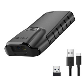 NETUM Bluetooth 2D Barcode Scanner, 3-in-1 Small Portable QR Barcode Reader Automatic Wireless Gun Scanning Back Clip Tablet iOS Android Windows MacOS for Warehouse Inventory POS-E800