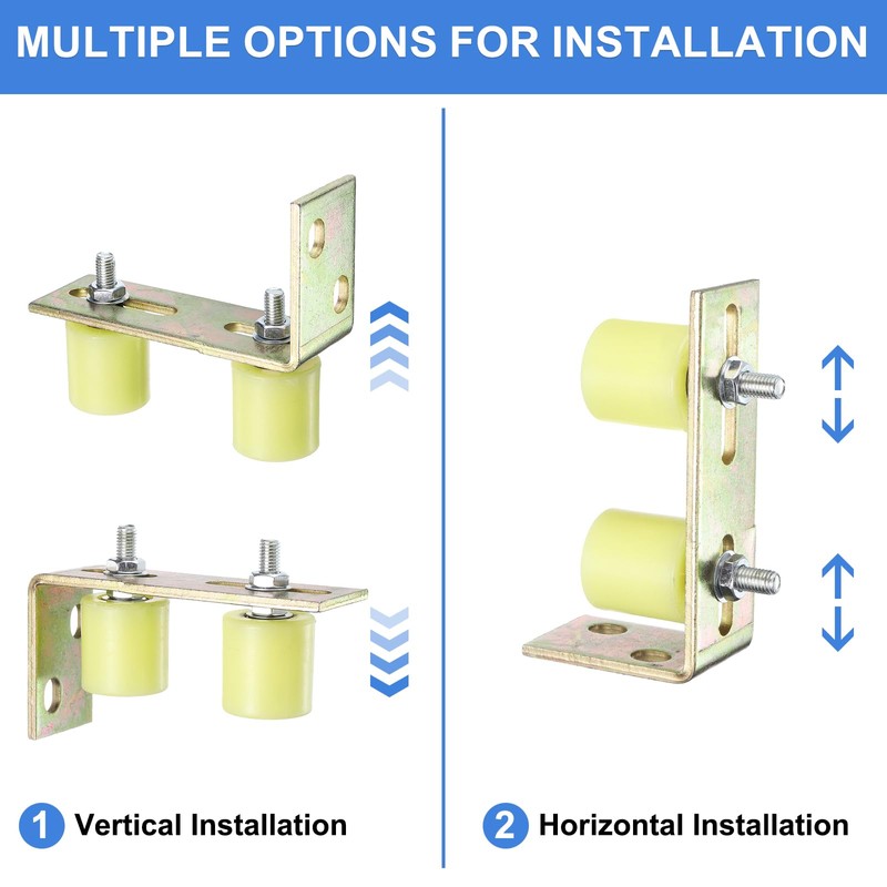 uxcell 2Set Slide Gate Guide Roller, 1-9/16" Nylon Rollers Gate