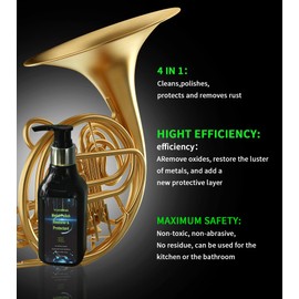 Musical Instrument Polishing Cleaning, Rust Removal, Restoration & Oxidation Protection Kit Various Instruments, Suitable for Brass, Silvering,Chrome-Plated Metal, Stainless Steel Surfaces