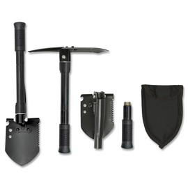 ALBAINOX 33794 Metal Survival Shovel Black Size 40 cm Removable Spike Includes Nylon Sheath