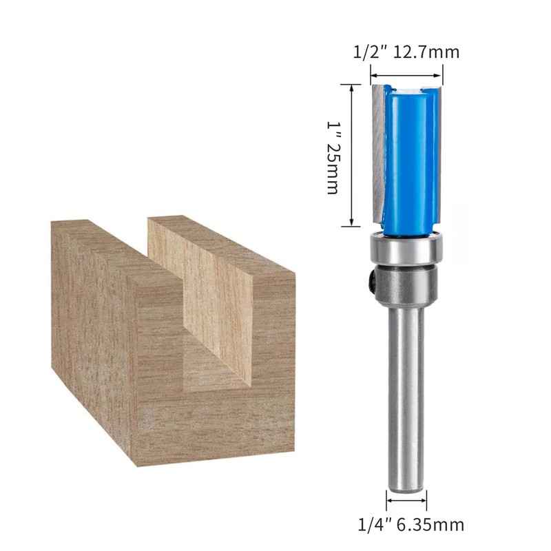 HPMAISON 4PCS 1/4 Inch Shank Flush Trim Pattern Template Router