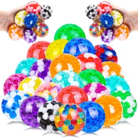 JOISHOP 24pcs Stress Balls, Small Squishy Balls Squeeze Fidget Balls for Adults Stress Relief Party Favors Gifts