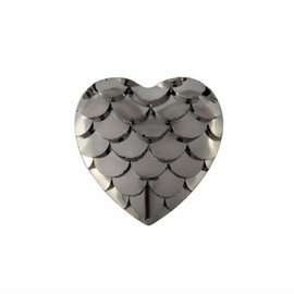 Unbranded 10 pcs. Gunmetal Mermaid Fish Scales Resin Carved Cabochons Heart 12mm