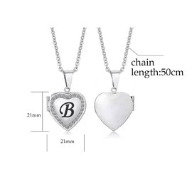 KunBead Mother and Cool BabyPhoto Locket Graduation His and Hers Guy Silver Initial Necklace for Mom