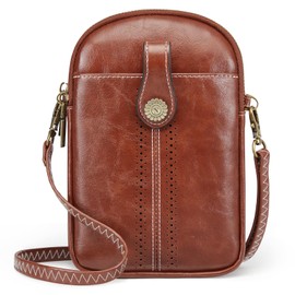 S-ZONE Small Crossbody Bags for Women Trendy RFID Blocking Cell Phone Purse Vegan Leather Shoulder Bag with Card Slots