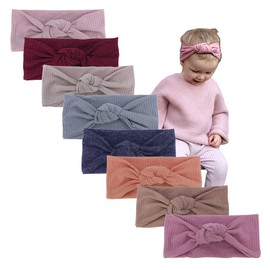 Sugarmelon Baby Headbands Stretchy Hairbands Hair Bow Elastics for Baby Girls Newborn Toddlers Infant Kids (Knot Headband Mauve)