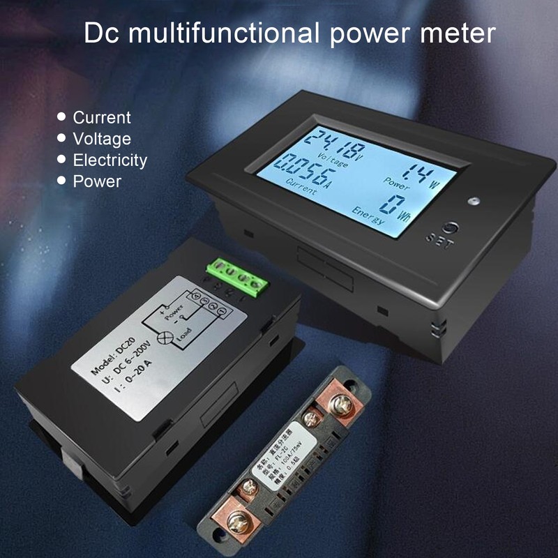 Battery Capacity Monitor Current Voltage Temperature Indicator Backlit LCD Display