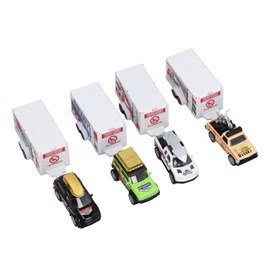 Trailer Toy Car Realistic Alloy Campers with Trucks Toy Model Playset for Boys Kids Gift