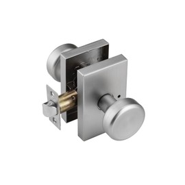 STARPY Satin Nickel Interior Door Knob, Heavy Duty Door Knob with Lock,Privacy Door Handle for Bath & Bed