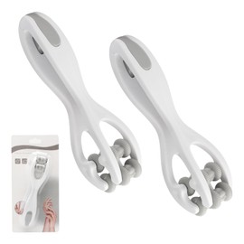 DAWRIS 2 Stück Double Roller Finger Massagegerät Hand und Fingermassager mit Griff, Körper Akupressur Massagerollen für Handgelenke, Muskelentspannung, Stressabbau und Hand-Spa