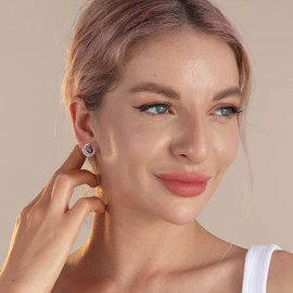 Cat Stud Earrings Sterling Silver Cat Earrings Jewellery Stud Earrings for Women Little Girls, Silver Sterling Silver, No Gemstone