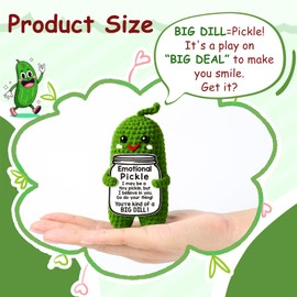 MAMAGIFTREE Christmas Birthday Gifts for Women Stocking Stuffers White Elephant, Thank You Retirement Gifts Funny Coworker Gift Emotional Support Positive Crochet Pickle Gift for Women, Men, Boss