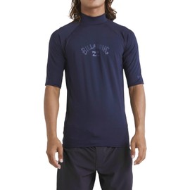 BILLABONG Mens Arch Wave UV50 Short Sleeve Rash Vest Top - Navy - UV Sun Protection and SPF Properties
