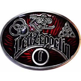 TCB Creations Classic Rock Band Oval Red Enamel Metal Belt Buckle