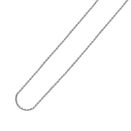 Mauli Jewels 1.2MM 14K WHITE GOLD PLATED/SPIGA CHAIN/WHEAT CHAIN/925 STERLING SILVER NECKLACE