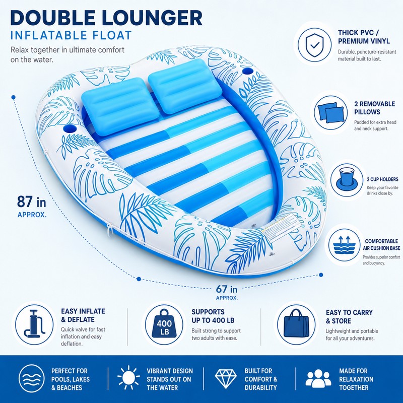 Heart-Shaped Inflatable Pool Lounger for Adults – Oversized PVC Floating