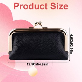 Gosknor Echtes Leder Mini Schmuckkästchen, Kleines Schmucketui Reise Organizer Mini Geldbörse mit Kussverschluss Geschenke für Frauen zum Halten von Ringen Ohrringen Halsketten und Armbändern