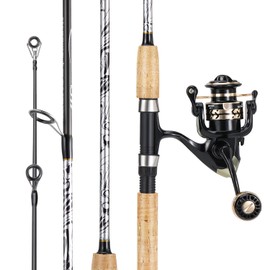 Sougayilang Reel and Fishing Rod Combo, Fiberglass Fishing Pole with Durable P-Cork Rod Handle, Lightweight Graphite Frame- 6'0" with 1000 Reel
