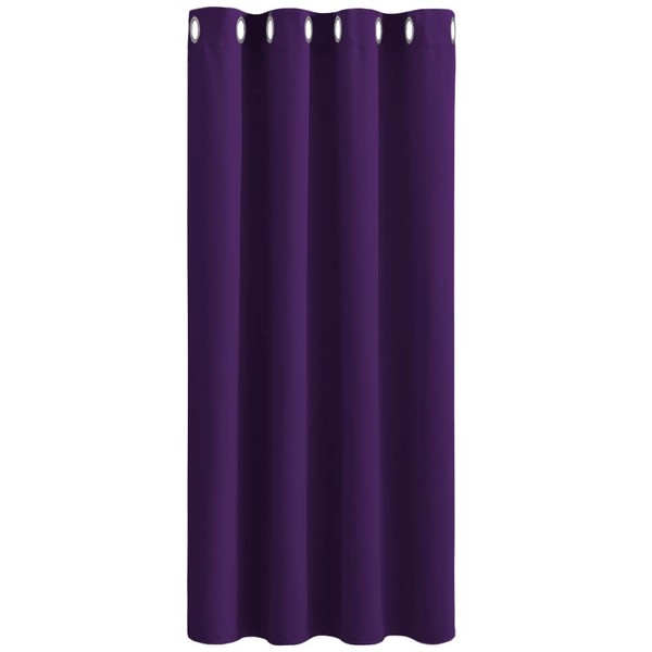 PONY DANCE Purple Blackout Curtain - Eyelet Solid Curtain Blackout