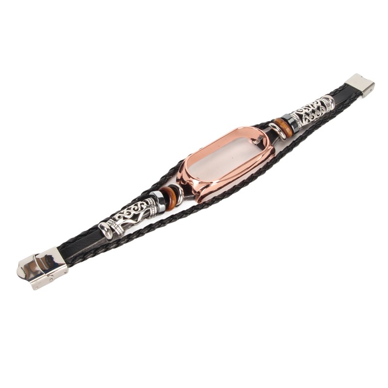 Leather Strap for Xiaomi 7 NFC Bracelet Metal Buckle Ethnic