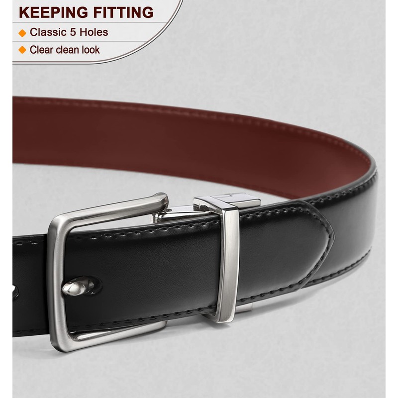 Bulliant Men's Belt Leather Reversible Belt 30 mm One Belt