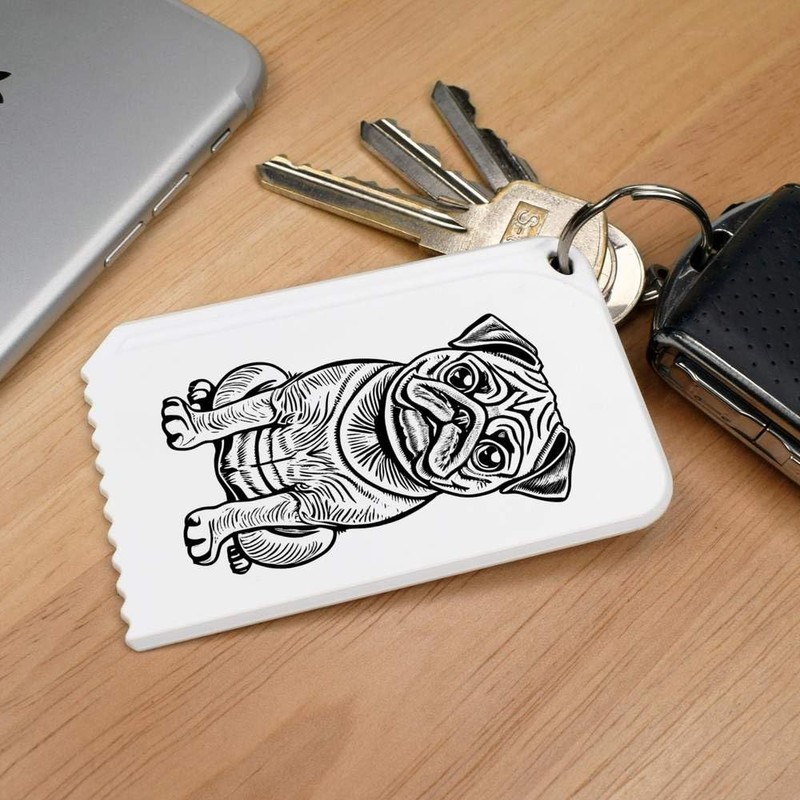 Azeeda 'Pug Puppy Dog' Plastic Ice Scraper (IC00034403)