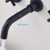 Modern Wall Mount Bathroom Sink Faucet Matte Black 2 Handle