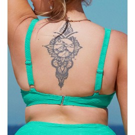 CUPSHE Women Swimsuit Plus Size Bikini Top V Neck Wrapped Adjustable Straps Back Hook Textured Swimwear, 0X Turquoise Green