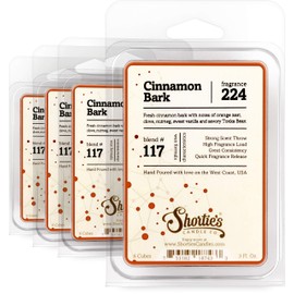 Shortie's Candle Company Cinnamon Bark Wax Melts Bulk Pack - Formula 117-4 Highly Scented Bars - Made with Essential & Natural Oils - Bakery & Food Air Freshener Cubes Collection