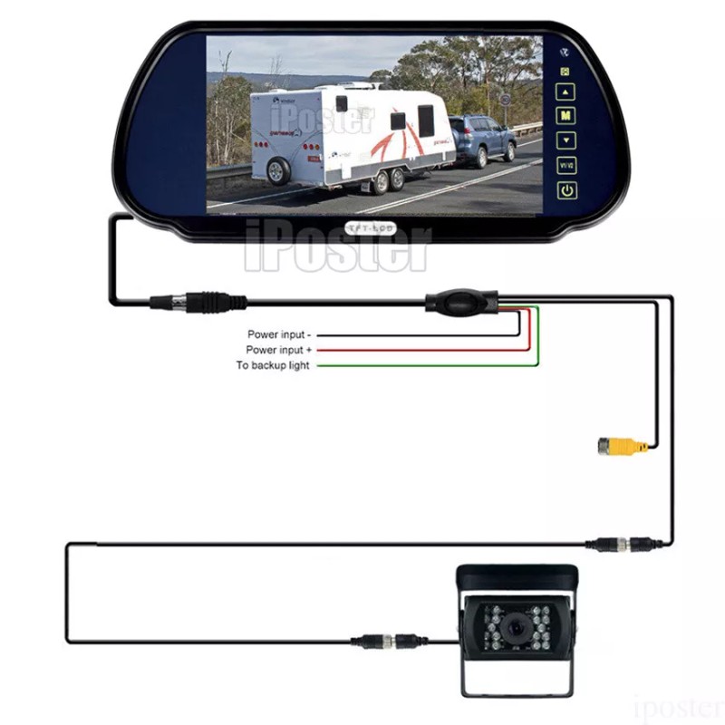 iPoster 7" Touch Button Car Rear View Mirror Monitor Backup