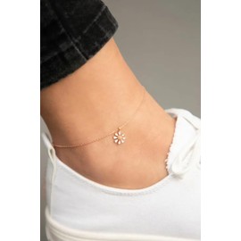 Einzelstück Daisy Anklet, Sterling Silver, Rose Gold