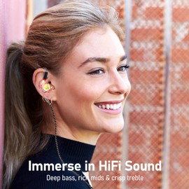 Vibes 202 Wired Earbuds - HiFi in Ear Monitor Headphones – Professional Noise Isolating Ear Buds - Clear Sound, Deep Bass & Comfort-Fit Earphones - MMCX to 3.5mm & Silver Plated Cable - Carrying Case