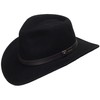 ULTRAFINO Bentley Outback Crushable Outback Wool Felt Hat Fedora Black