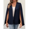 GAMISOTE Womens Cape Blazer Split Open Front Cloak Jacket Workwear