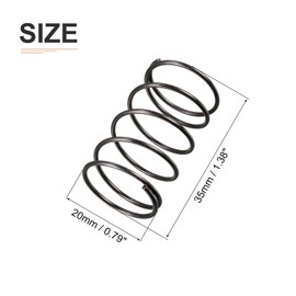 DTGN 1.2x20x35mm(DxODxL) Compression Spring - 20Pack - Good for Machinery - Spring Steel Extension Spring - Black