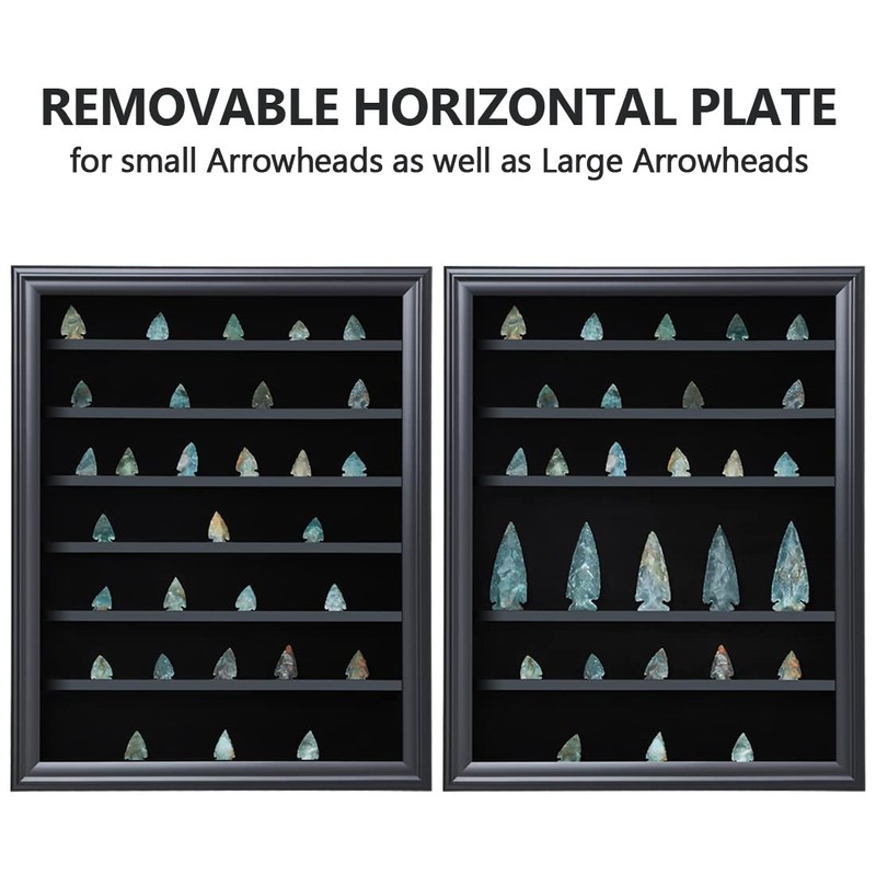 KCRasan Arrowhead Display Case Native American Arrowhead Shadow Box Wall