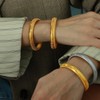 RINTOLER 12mm Gold Bangles for Women - 18K Gold Plated