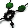 Avalaya Glass & Shell Bead Tassel Necklace in Bright Green