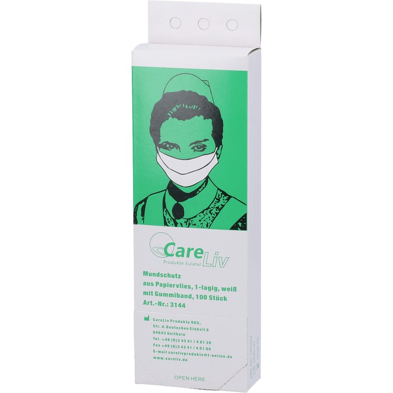 Paper Fleece Sticker Face Mask White with Elastic Pack of