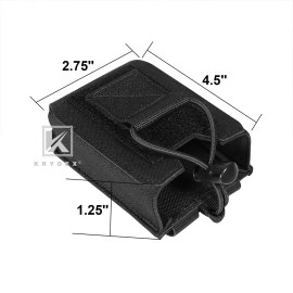 KRYDEX Tactical Radio Holster Pocuh Low Profile Black MOLLE PALS and Belt System