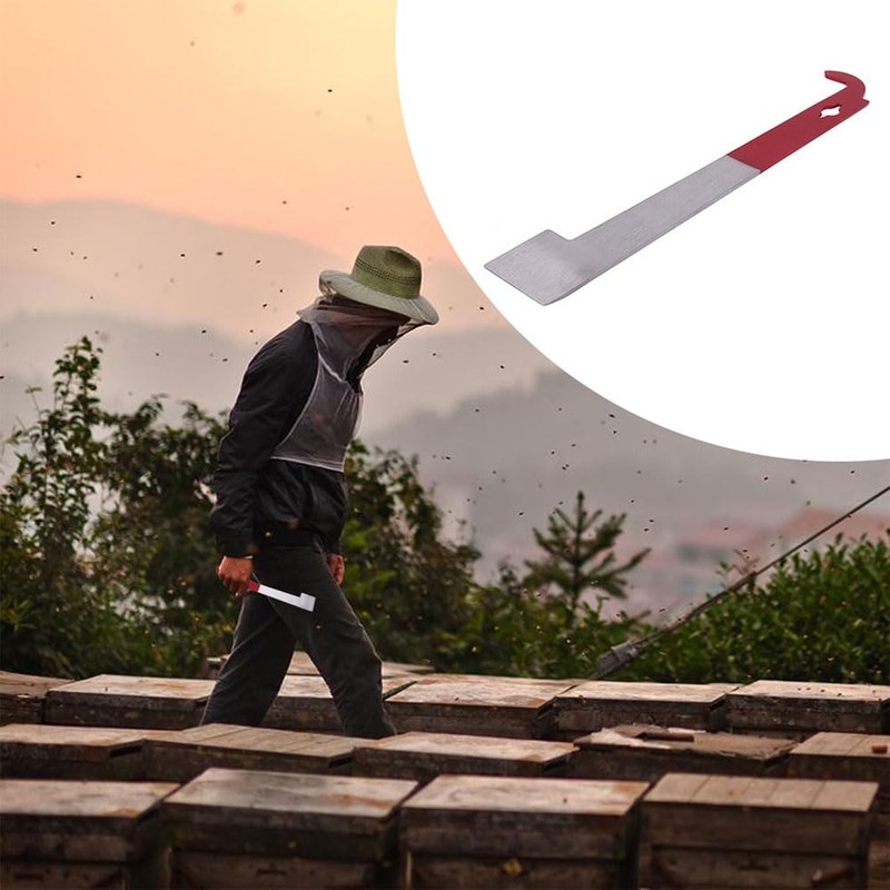 Stainless Beekeeping Scraper Tool J-hook Bee Hive Tool Lifter Beekeeping