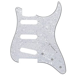 Guitar Anatomy Stratocaster Electric Guitar Pickguard Scratchplate to Fit Fender USA MEX SSS - White Pearl