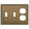 Amerelle Steps Double Toggle/Single Duplex Cast Metal Wallplate in Rustic