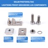 4Sets Solar Panel Photovoltaic Bolt-On Coupling Earthing Ground Lug Cable