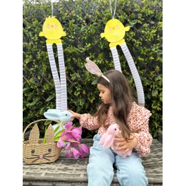 Bunny Shaped Easter Egg Basket for Kids featuring a Cute Rabbit Face –Suitable for Boys and Girls - Perfect for Scavenger Hunts & Toy Storage Solution - Eco Friendly Made from Recycled Paper 17x25cm