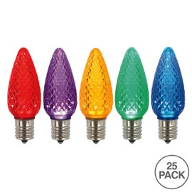 Vickerman C9 LED Multicolored Faceted Replacement Bulb, Package of 25
