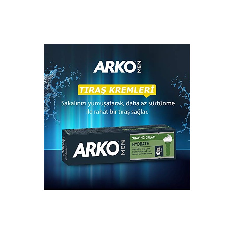 Arko 100g Shaving Cream Moist, Green, 3.5 Oz