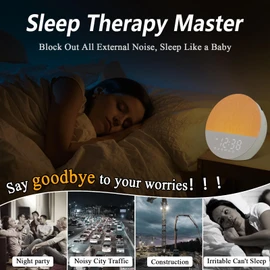 Sunrise Alarm Clock with Sound Machine: Sunlight Alarm Clock, Gradual Wake-up Light for Heavy Sleepers, Memory Function, Bluetooth - White Noise Machine with 30 Natural Soothing Sleep Sounds Therapy